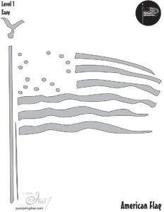 USA American Flag (Free Pumpkin Stencil - Pumpkin Pattern