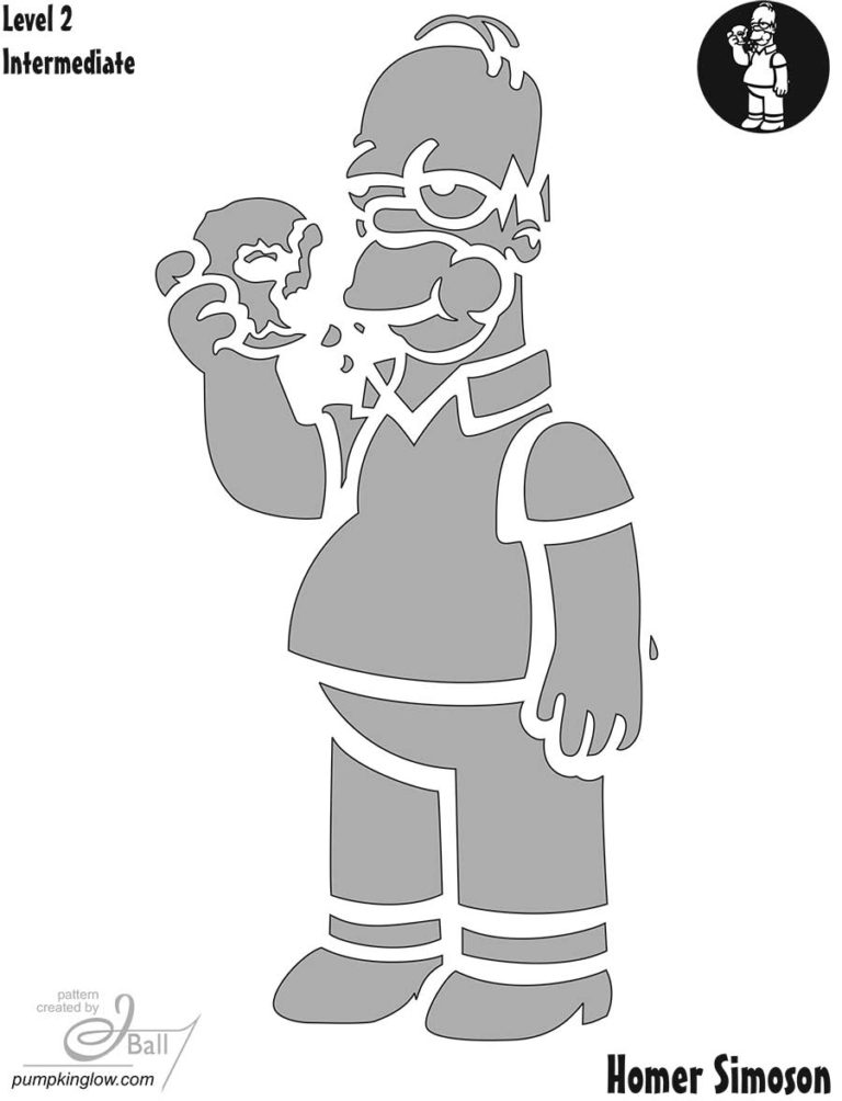 Printable Bart Simpson Pumpkin Stencil