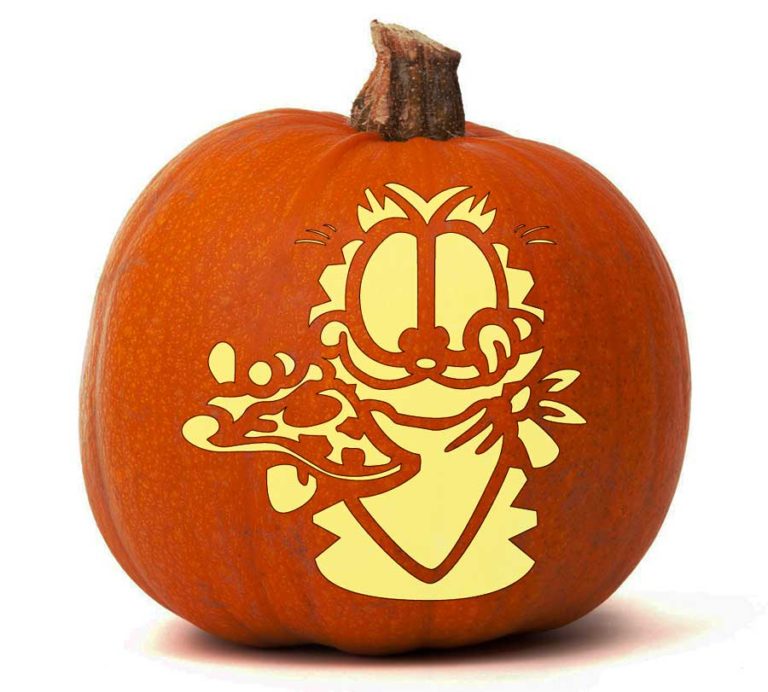 Garfield Pizza Pumpkin Carving Pattern Pumpkin Glow 5789