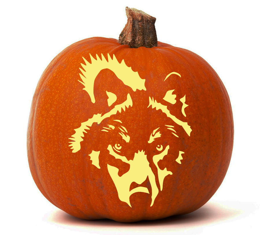 Wolf Face Pumpkin Carving