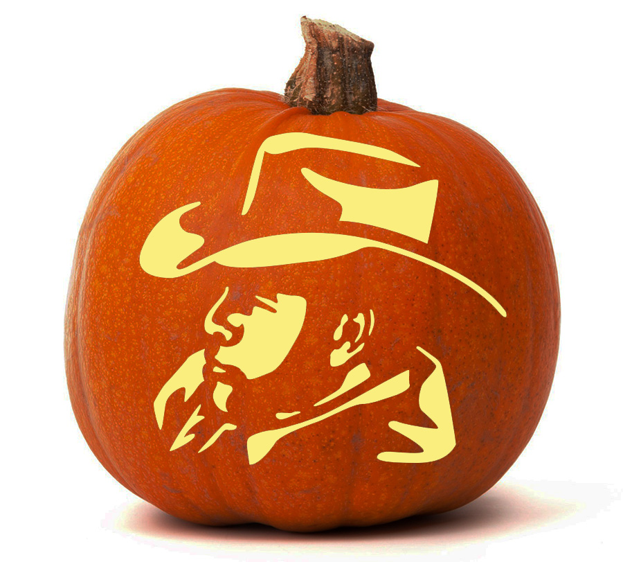 Cowboy Pumpkin Carving Stencil