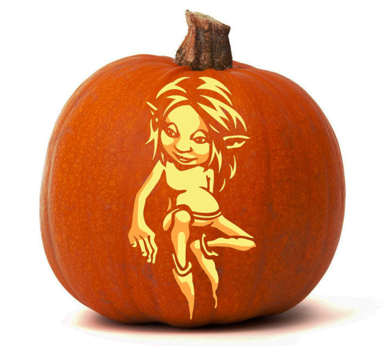 Korrigan Fairy Dwarf Spirit - Pumpkin Glow