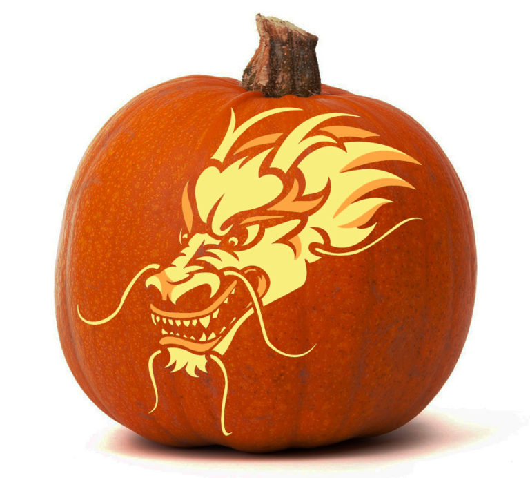 Chinese Dragon Head - Pumpkin Glow