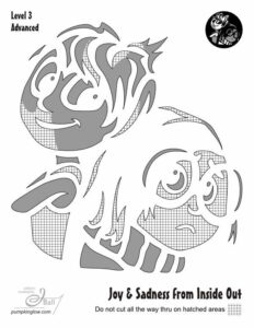 Joy and Sadness pumpkin pattern from Inside Out